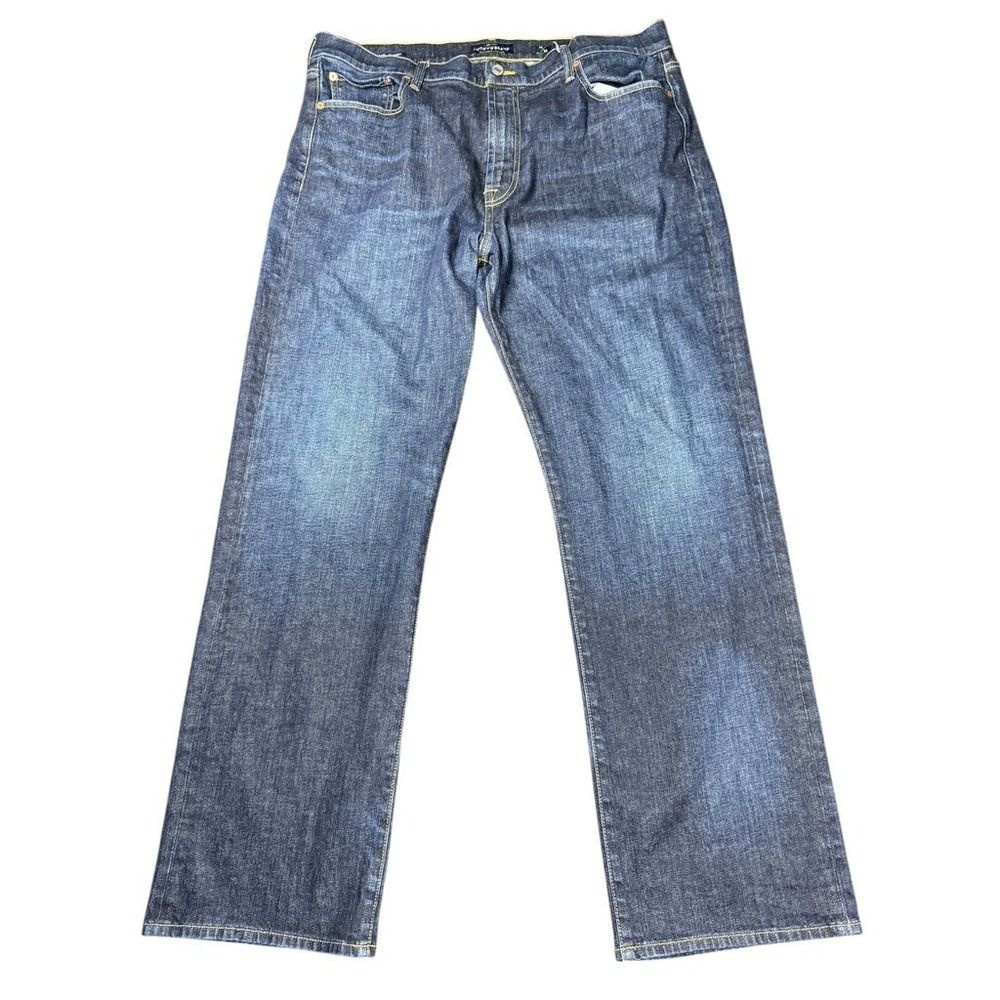 Lucky Brand 181 Relaxed Straight Jeans Men's 38X32 Blue Dark Wash Denim Baggy